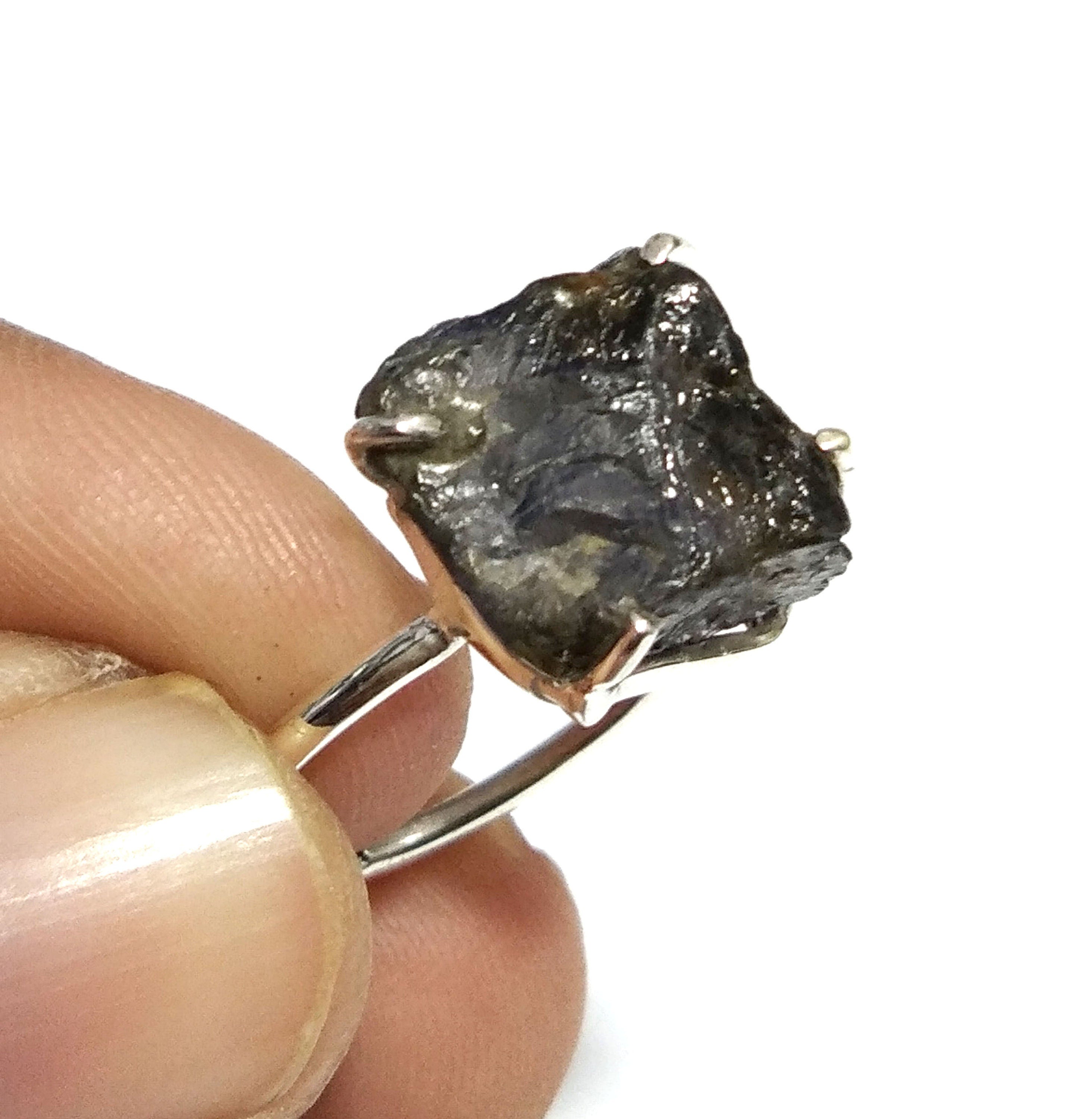 Natural Iolite Rough Gemstone Ring, 925 Solid Sterling Silver Ring, A+++ Iolite Stone Size 13x12mm Handmade Ring, Gift Birthday Ring Jewelry